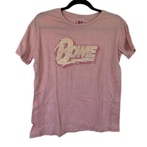 Bowie pink band tshirt